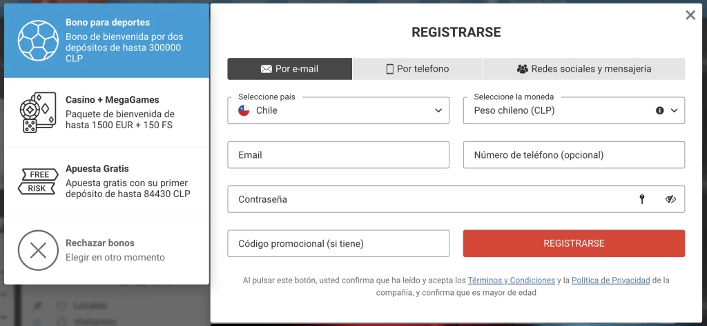 registro en Megapari